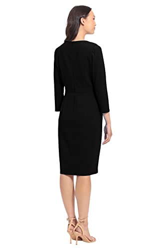 31w6skiTSNL.jpg Women's Work Office Business Sheath Dress with Button Waist Detail
