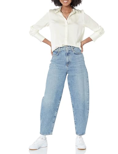 31xVNALteYL.jpg Women's Regular-Fit Satin Button Down Blouse (Available in Plus Size)