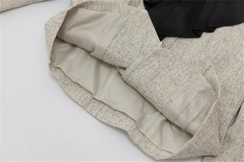 Women Red Vintage Skirts Set Lapel Ruffles Button Pockets Slim Coats Long Skirts 2 Pieces Set