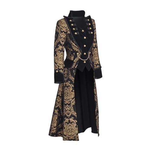 41-JMA3e2cL.jpg Women's Renaissance Gothic Coat Medieval Pirate Steampunk Vest Jacket Victorian Tailcoat Frock Coat