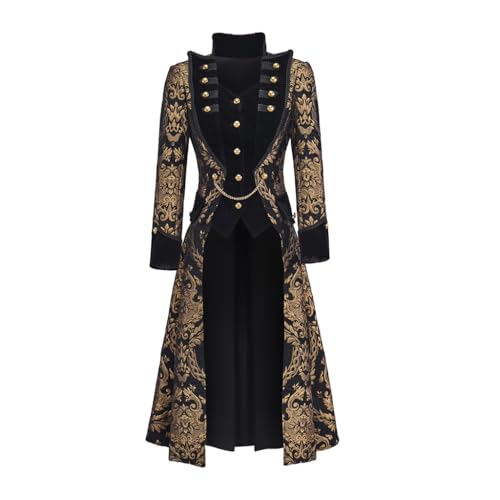 41-M2BohqL.jpg Women's Renaissance Gothic Coat Medieval Pirate Steampunk Vest Jacket Victorian Tailcoat Frock Coat