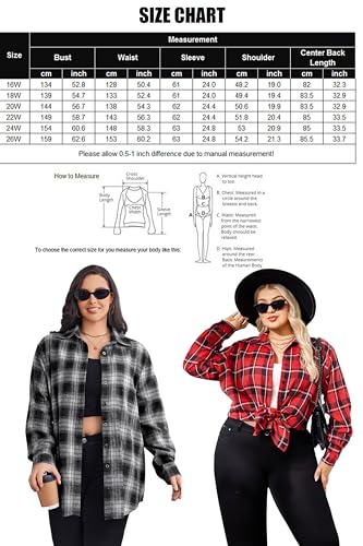 41-vSfi5qBL.jpg Womens Plus Size Flannel Shirts Plaid Shirts Long Sleeves Casual Button Down Collared Shacket Tops