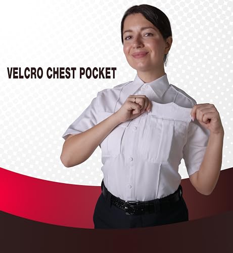 410ahLepNkL.jpg 100% Polyester Short Sleeve Men's Uniform Shirt White