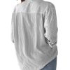 410pnq6K9aL.jpg Grade 4 Wrinkle-Resistant Women's Button Down Shirts Striped Long Sleeve Collared Blouses Tops with Pocket