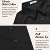 411eWyufmL.jpg Women's Basic Button Down Shirts 3/4 Sleeve Stretch Button Up Dress Shirt Slim Fit Waitress Work Shirts