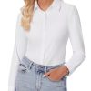 412SSN8Cy8L.jpg Button Down Shirts for Women Slim fit Long Sleeve Stretch Dress Shirts Work Shirt Wrinkle Free Office Blouses