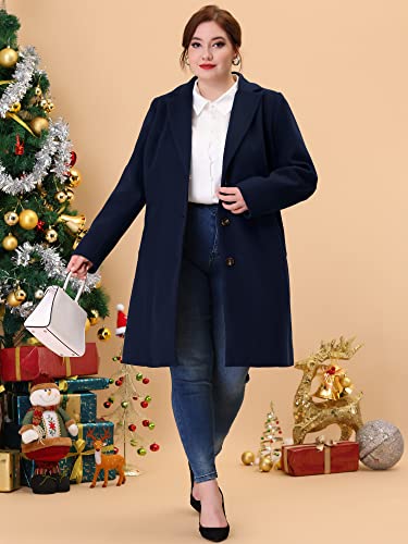 412b3Nk8gL.jpg Women's Plus Size Coat Single Breasted Notched Lapel Elegant Long Winter Coats 2025