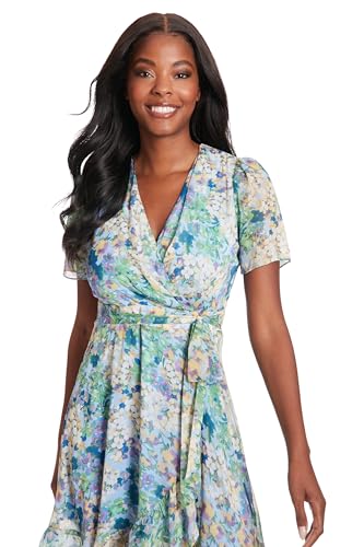 41398wq9IKL.jpg Women's Faux Wrap Dress with Ruffle Skirt Occasion Shower Office Career