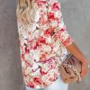 Blouses for Women Aesthetic Button Down Shirts Long Sleeve Dressy Casual Floral Tops Fall Outfits for Women 2025 Trendy