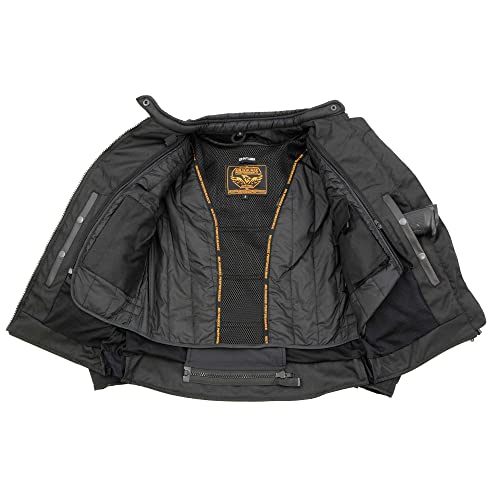 414I93Mf5UL.jpg MPL2775 Black Armored Textile Motorcycle Jacket for Women - All Season Jacket w/Removable Liner