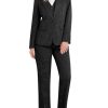 Women's 3 Piece Striped Suit One Button Slim Fit Business Work Professional Blazer Jacket Vest Pants Set