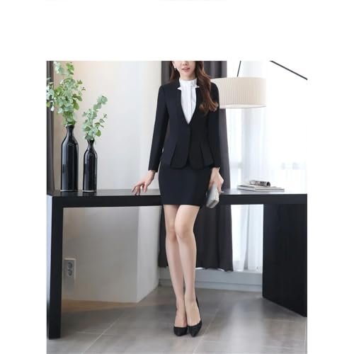 416VhYeWLoL.jpg Women Formal Office Business Blazers Skirt Set Professional Work Wear Career Two Piece Lady Suit
