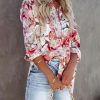 Blouses for Women Aesthetic Button Down Shirts Long Sleeve Dressy Casual Floral Tops Fall Outfits for Women 2025 Trendy