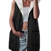 418Zntmn9yL.jpg Womens Long Puffer Vests Outerwear Hooded Button Down Gilet Sleeveless Warm Winter Coats Jackets