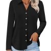 419k-6inhVL.jpg Womens Long Sleeve Tops Button Down Shirts Dressy Casual Fall Tops Trendy Tunic Tops