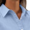 41B2kc9eAYL.jpg Womens Button Down Shirt Linen Button Up Shirts for Women Long Sleeve Summer Shirt Collared Blouse Linen Tops