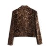 41Cft-HiDL.jpg Women's Leopard Suit Casual Peak Lapel Jacket and Skirt Two Pieces Set