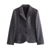 41DI-DoR6YL.jpg Women's Winter Slim Commuter Lapel Single Breasted Suit Jacket High Waist Skirt Set