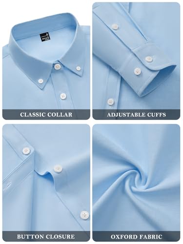 Button Down Shirts for Women Oxford Shirt Cotton Dress Shirts Collared Long Sleeve Wrinkle Free Blouse Tops