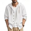 41DhLxalXL.jpg Men Cotton Linen Long Sleeve Button Down Shirt Summer Casual Hawaiian Beach Tops Lightweight Fashion Hoodies