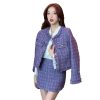 41DvlRtN36L.jpg Women's Tweed Two Pieces Set Winter Long Sleeves Jacket Coat + Office Skirt Suits
