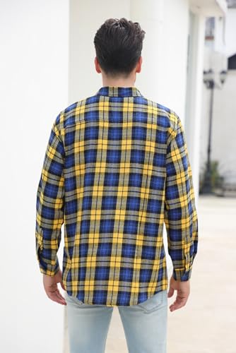 41EEzi5VpKL.jpg Men's Casual Plaid Flannel Long Sleeve Button Down Shirt