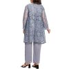 41FfSSm6PAL.jpg Plus Size Elegant Mother of The Bride Pant Suits Chiffon Pant with Women's Tank Top and Sequin Lace Jacket Evening Gown