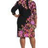41Fj2d2OIgL.jpg Women's Crew Neck Knee Length 3/4 Sleeve Cascade Print Occasion Event Office Polished Chic Dress