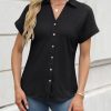 41G4-tilfdL.jpg Women's Short Sleeve Polo Tops Summer Button Down Collared T Shirts Casual Cute Ladies Tees