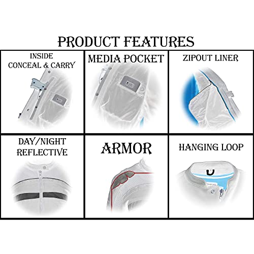 41GADXpdMIL.jpg MPL2775 Black Armored Textile Motorcycle Jacket for Women - All Season Jacket w/Removable Liner