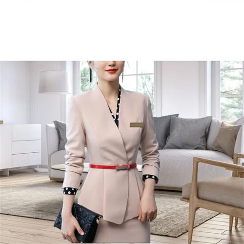 41HRSWaTmZL.jpg Women Business Interview Suit Blazers Skirt Set Professional Office Work Wear Career Two Piece Outfit