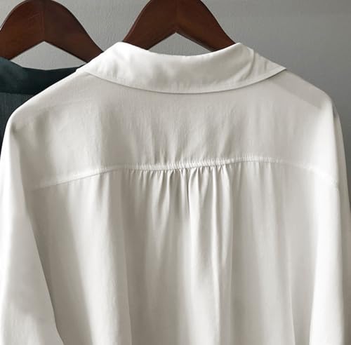 41HV3q3lcQL.jpg Womens Button Down V Neck Shirts 3/4 Sleeve Tie Front Loose Office Business Shirt Blouse Summer Casual Tops