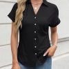 41IhTh3Og7L.jpg Women's Short Sleeve Polo Tops Summer Button Down Collared T Shirts Casual Cute Ladies Tees