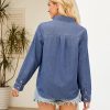 41JY0gebbmL.jpg Denim Button Down Shirts for Women Long Sleeve Lightweight Western Relaxed Single Pocket Jean Shirt Shacket Top