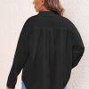 41K7O3EDdUL.jpg Women's Plus Size Button Down Shirts Long Sleeve Polo Blouses Fall Business Casual Tops with Pocket