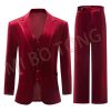 41KiocaYTIL.jpg Velvet Suit Women 3 Piece Office Work Business Suit Office Lady Blazer&Pants&Vest Wedding Party Suit