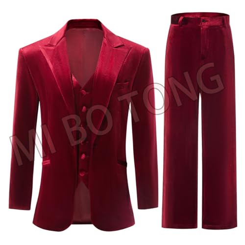 41KiocaYTIL.jpg Velvet Suit Women 3 Piece Office Work Business Suit Office Lady Blazer&Pants&Vest Wedding Party Suit