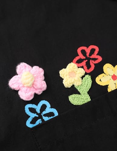 41LO-UEx2aL.jpg Men's Button Down Shirts Handcrafted Floral Short Sleeve Shirt Graffiti Necktie Casual Shirts Summer Beach Tops