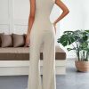 41LmV1jFJvL.jpg Womens 2 Piece Dressy Sets Straight Wide Leg Pants Slim Vest Business Suits Office Outfits for Women