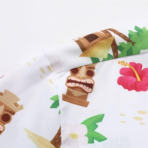 41LrwuyhdBL.jpg Mens Hawaiian Shirt, Short Sleeves Button Down Beach Clothing, Unisex Summer Flamingos Casual Aloha Floral Shirts