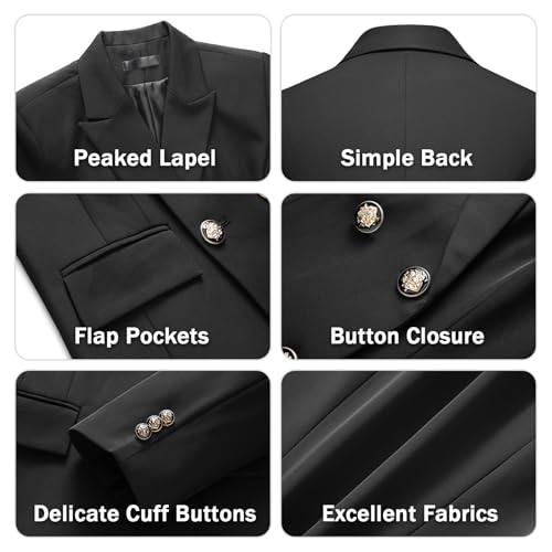 41MKeCHh9kL.jpg Women's 2 Piece Set Double Breasted Blazer and Pants Suit Business Outfits for Work Office