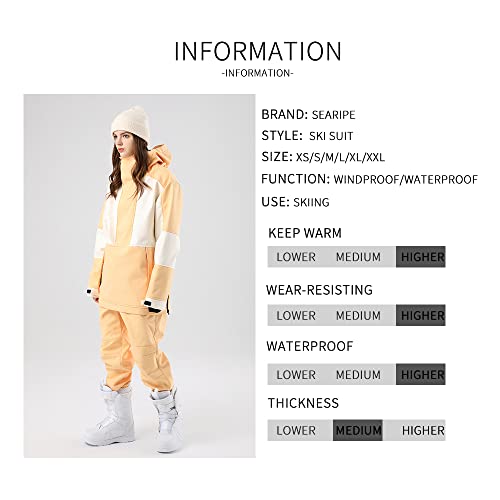 41OvRJG6LNL.jpg Women Ski Jacket and Pants Set Couples Windproof Ski Suits Mens Waterproof Two Piece Snowsuits for Winter Sports