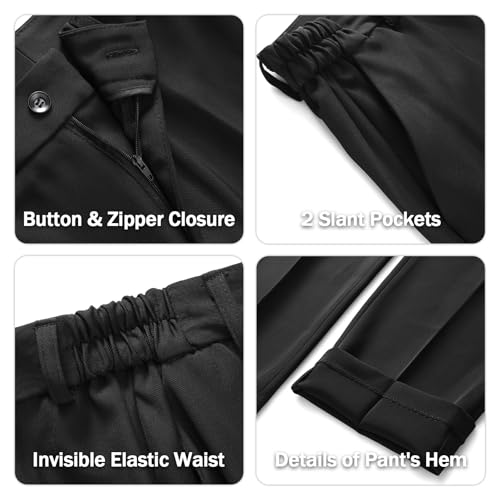 41Q4e8D9H3L.jpg Women's 2 Piece Set Double Breasted Blazer and Pants Suit Business Outfits for Work Office