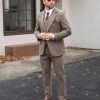 41QUkRLRtoL.jpg Vintage Men's Suit 3 Piece Plaid Tweed Herringbone Suits for Wedding Business Blazer Vest Pants