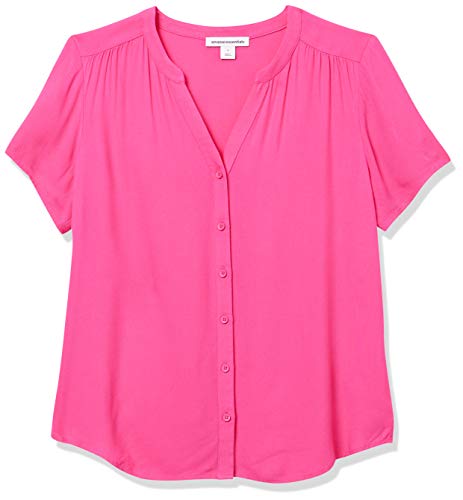 41QhCPcG6mL.jpg Women's Relaxed-Fit Short-Sleeve Woven Blouse