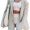 41S6-sq2S4L.jpg Women Casual Elegant Long Sleeve Oversized Lapel Blazers Open Front Solid Work Office Jacket Blazer