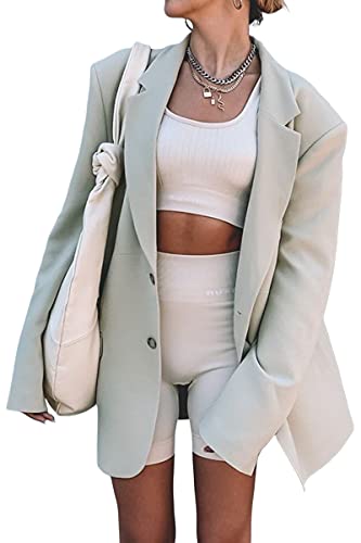 41S6-sq2S4L.jpg Women Casual Elegant Long Sleeve Oversized Lapel Blazers Open Front Solid Work Office Jacket Blazer