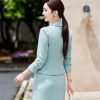 41SHoSHEMaL.jpg Women Elegant Office Skirt Set Temperament Slim Fit Monochromatic Single Breasted Blazer Suits Fashion Two Piece Set
