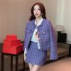 41SoaUxu1WL.jpg Women's Tweed Two Pieces Set Winter Long Sleeves Jacket Coat + Office Skirt Suits
