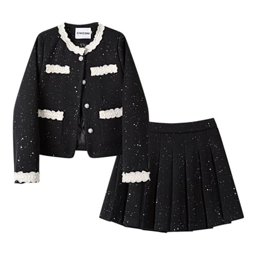 41VO-6Qow-L.jpg Set Female Winter Short Jacket Pleated Skirt Two-Piece Set